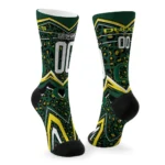 Oregon Ducks Socks Customized Leopard Print Green Black Best Selling