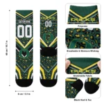 Oregon Ducks Socks Customized Leopard Print Green Black Best Selling