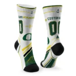 Oregon Ducks Socks Customized Nautical Icons Green White Best Selling
