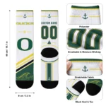 Oregon Ducks Socks Customized Nautical Icons Green White Best Selling