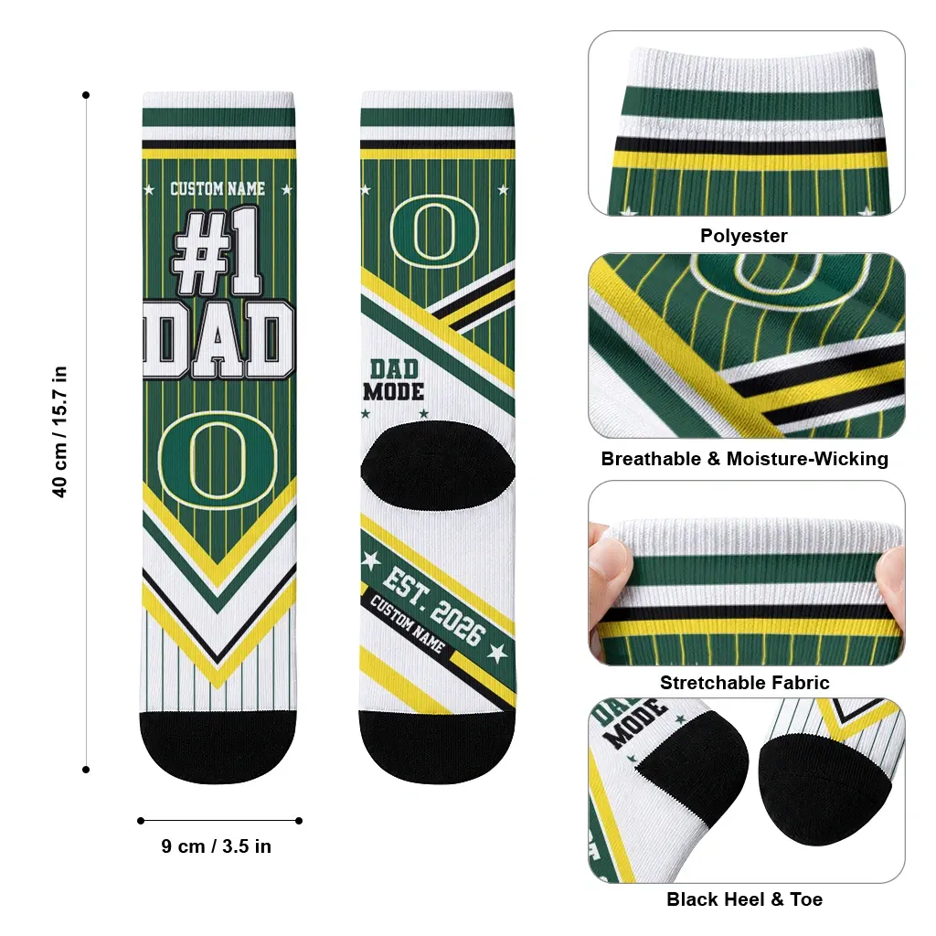 Oregon Ducks Socks Customized Pinstripe Chevron Green White High Quality Oregon Ducks Socks Customized Pinstripe Chevron Green White High Quality