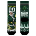 Oregon Ducks Socks Customized Snowy Scene Green White Best Selling