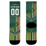 Oregon Ducks Socks Customized Star Stripes Green White Best Selling