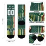 Oregon Ducks Socks Customized Star Stripes Green White Best Selling