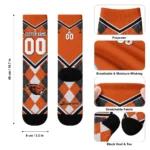 Oregon State Beavers Socks Personalized Argyle Pattern Orange Best Selling