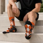 Oregon State Beavers Socks Personalized Argyle Pattern Orange Best Selling