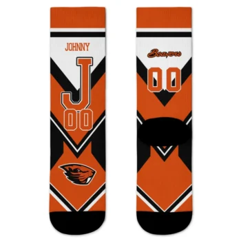 Oregon State Beavers Socks Personalized Arrow Blocks Orange Best Selling