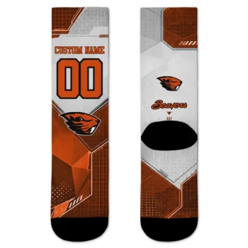 Oregon State Beavers Socks Personalized Geometric Tech Orange Best Selling