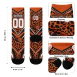 Oregon State Beavers Socks Personalized Leopard Print Orange Black Best Selling