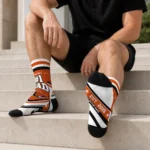 Oregon State Beavers Socks Personalized Pinstripe Chevron Orange White Best Selling