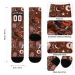 Oregon State Beavers Socks Personalized Scattered Icons Orange Best Selling