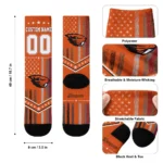 Oregon State Beavers Socks Personalized Star Stripes Orange White Best Selling