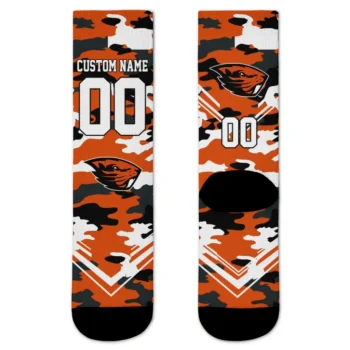 Oregon State Beavers Socks Personalized Woodland Camo Orange Best Selling