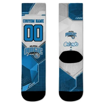 Orlando Magic Socks Custom Geometric Tech Blue Best Selling