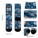 Orlando Magic Socks Custom Scattered Icons Blue Best Selling