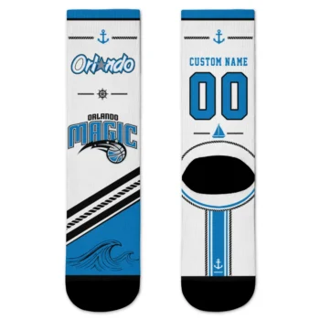 Orlando Magic Socks - Customized Nautical Icons Blue White