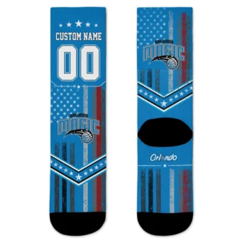 Orlando Magic Socks Customized Star Stripes Blue White Best Selling