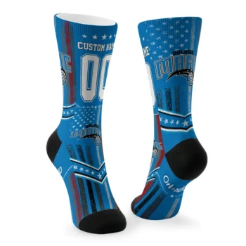 Orlando Magic Socks Customized Star Stripes Blue White Fashion Forward