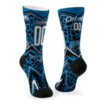 Orlando Magic Socks Personalized Leopard Print Blue Black Fashion Forward