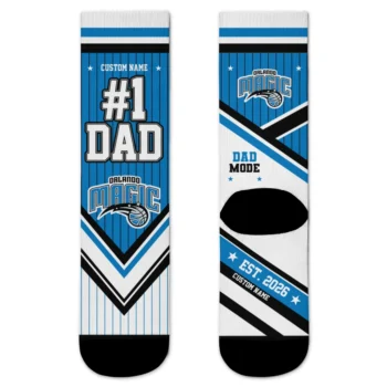 Orlando Magic Socks - Personalized Pinstripe Chevron Blue White