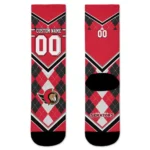 Ottawa Senators Socks Custom Argyle Pattern Red Best Selling
