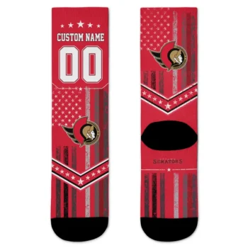 Ottawa Senators Socks Custom Star Stripes Red White Best Selling