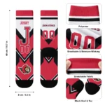 Ottawa Senators Socks Customized Arrow Blocks Red Best Selling