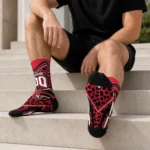 Ottawa Senators Socks Customized Leopard Print Red Black Best Selling