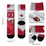 Ottawa Senators Socks Personalized Geometric Tech Red Best Selling