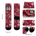 Ottawa Senators Socks Personalized Scattered Icons Red Best Selling