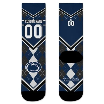 Penn State Nittany Lions Socks Personalized Argyle Pattern Blue Best Selling