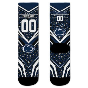 Penn State Nittany Lions Socks Personalized Leopard Print Blue Black Best Selling