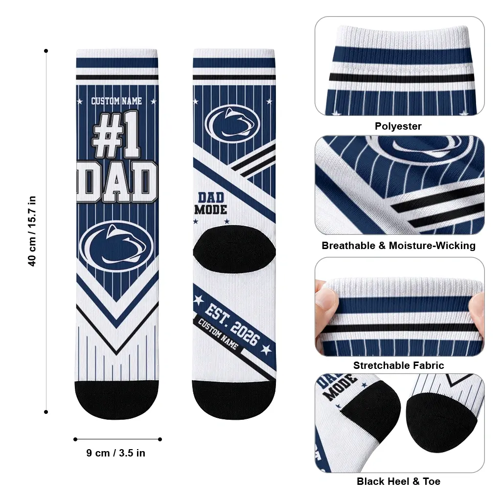 Penn State Nittany Lions Socks Personalized Pinstripe Chevron Blue White High Quality Penn State Nittany Lions Socks Personalized Pinstripe Chevron Blue White High Quality