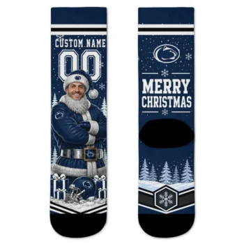 Penn State Nittany Lions Socks Personalized Snowy Scene Blue White Best Selling
