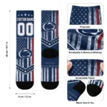 Penn State Nittany Lions Socks Personalized Star Stripes Blue White Best Selling