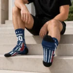 Penn State Nittany Lions Socks Personalized Star Stripes Blue White Best Selling