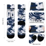 Penn State Nittany Lions Socks Personalized Woodland Camo Blue Best Selling