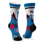 Philadelphia 76ers Socks Custom Arrow Blocks Blue Best Selling