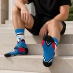 Philadelphia 76ers Socks Custom Arrow Blocks Blue Best Selling