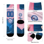 Philadelphia 76ers Socks Customized Geometric Tech Blue Best Selling