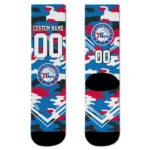 Philadelphia 76ers Socks Customized Woodland Camo Blue Best Selling