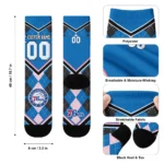 Philadelphia 76ers Socks Personalized Argyle Pattern Blue Best Selling