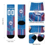Philadelphia 76ers Socks Personalized Star Stripes Blue White Best Selling