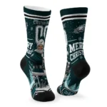 Philadelphia Eagles Socks Custom Snowy Scene Green White Best Selling