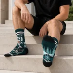 Philadelphia Eagles Socks Custom Snowy Scene Green White Best Selling