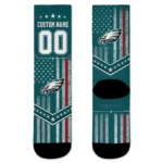 Philadelphia Eagles Socks Custom Star Stripes Green White Best Selling