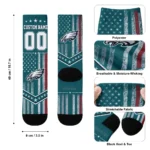 Philadelphia Eagles Socks Custom Star Stripes Green White Best Selling