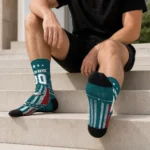 Philadelphia Eagles Socks Custom Star Stripes Green White Best Selling