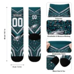 Philadelphia Eagles Socks Customized Leopard Print Green Black Best Selling