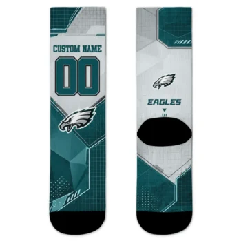 Philadelphia Eagles Socks Personalized Geometric Tech Green Best Selling